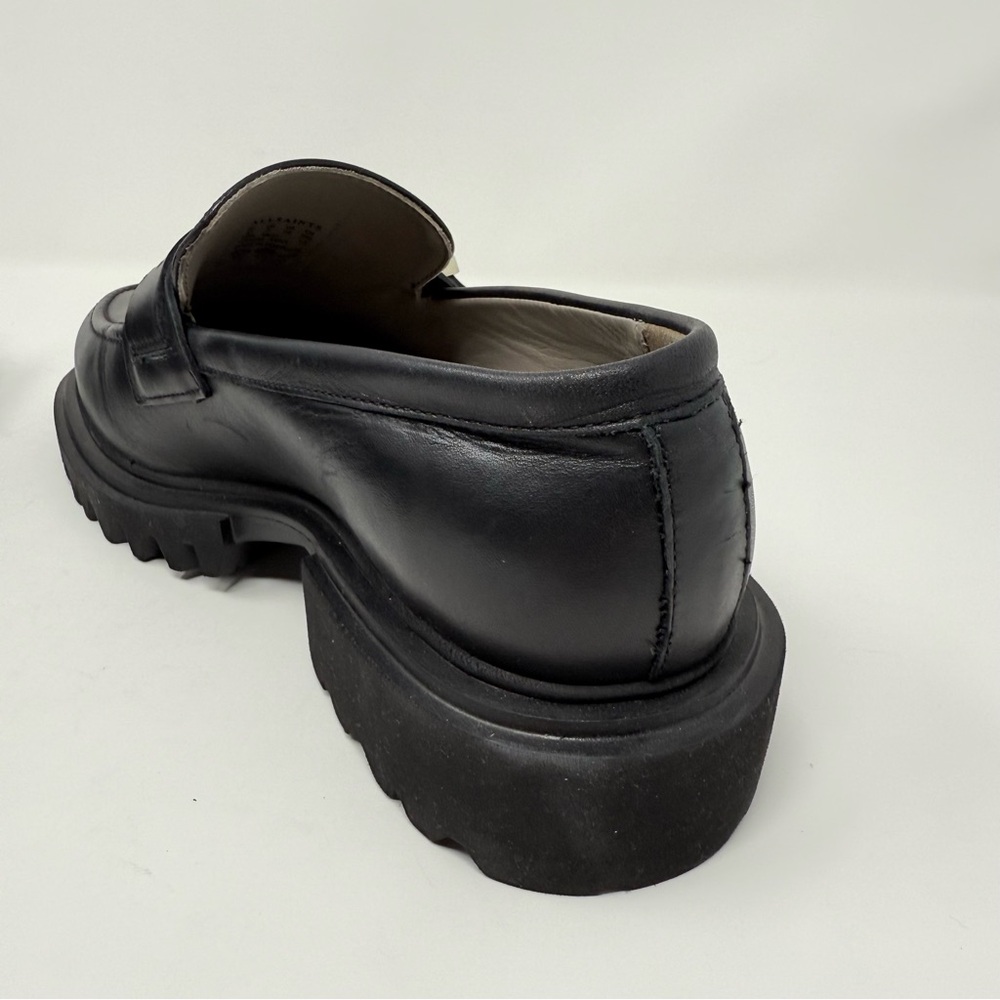 New AllSaints Emily Leather Loafer In Black Sz 10 - Picture 8 of 11